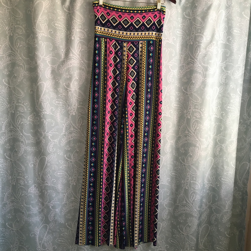 🌸 New YAHADA Wide Leg Palazzo Pants Large Raw Hem